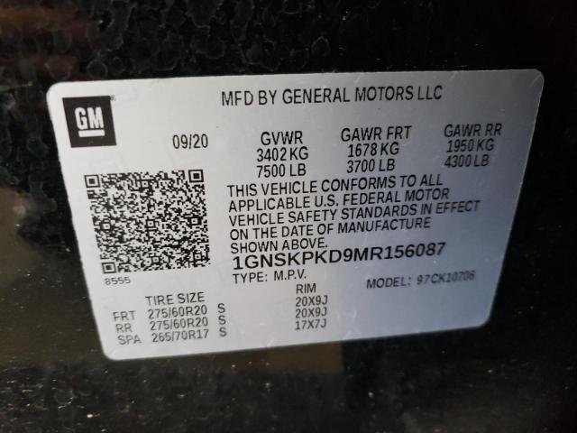 1GNSKPKD9MR156087 | 2021 CHEVROLET TAHOE K150