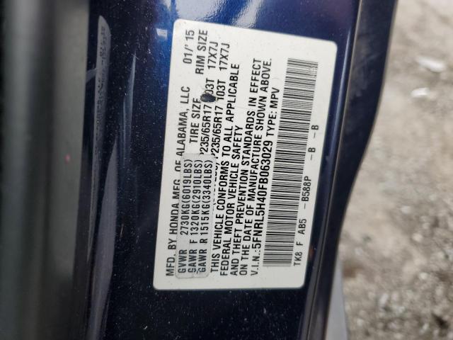 5FNRL5H40FB063029 Honda ODYSSEY EX