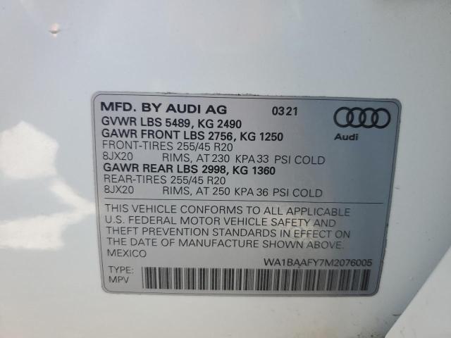 WA1BAAFY7M2076005 2021 AUDI Q5, photo no. 12