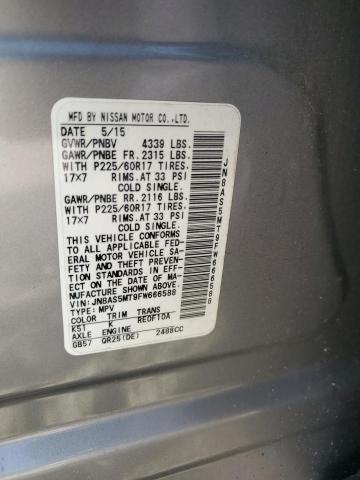 JN8AS5MT9FW666588 Nissan Rogue Select S
