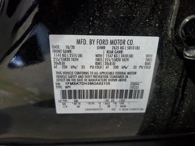 1FMSK7DH3MGA02135 Ford EXPLORER XLT