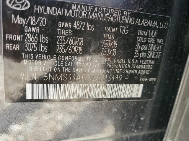 2020 HYUNDAI SANTA FE S - 5NMS33ADXLH243449