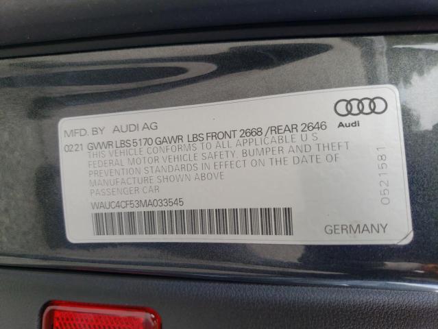 2021 AUDI S5 PREMIUM - WAUC4CF53MA033545