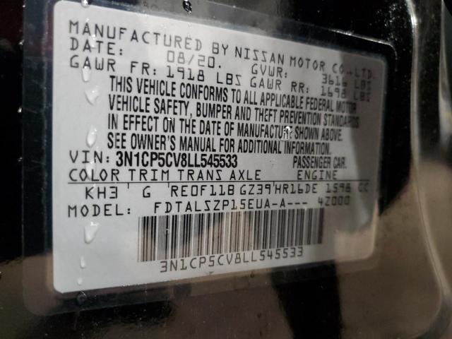 3N1CP5CV8LL545533 Nissan KICKS SV