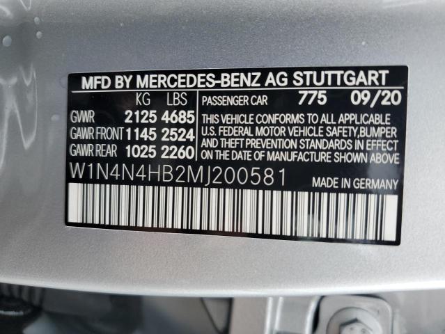 W1N4N4HB2MJ200581 Mercedes-Benz Gla 250 4matic