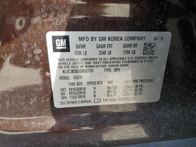 2016 BUICK ENCORE CON - KL4CJBSB5GB683701