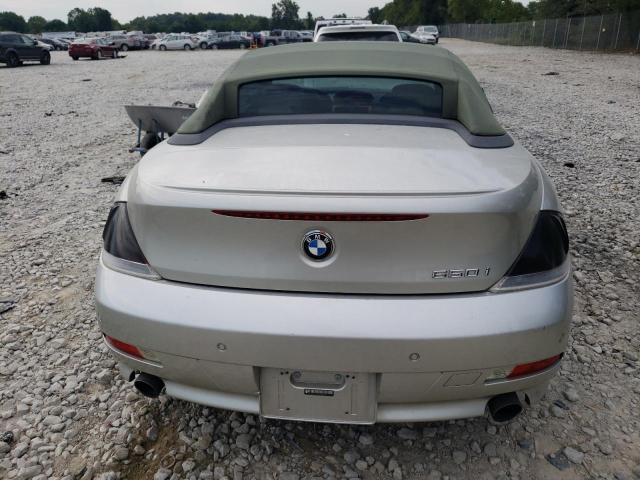 VIN: WBAEK13486CN77822 Auction: COPART Lot: 66743303 Location: IN - CICERO WBAEK13486CN77822 BMW 6 SERIES 2006 SILVER Photo 6