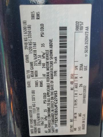 1FTEX1EB3JFC27053 Ford F150 Super Cab