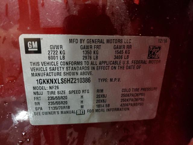 1GKKNXLS6HZ210386 GMC Acadia Denali