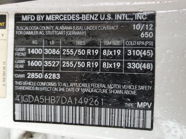 VIN 4JGDA5HB7DA149261 2013 Mercedes-Benz ML-Class, ... no.13