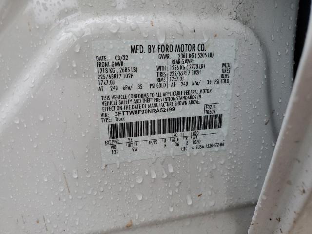 3FTTW8F90NRA52199 Ford Maverick Xl