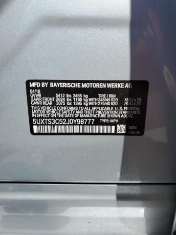 5UXTS3C52J0Y98777 BMW X3 Xdrivem40i