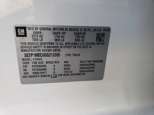2016 GMC SIERRA C15 - 3GTP1MEC0GG212005