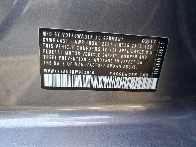2017 VOLKSWAGEN E-GOLF - WVWKR7AU8HW953900