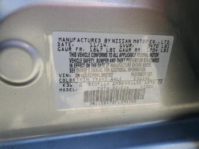 3N1CE2CP2FL395722 Nissan Versa Note S