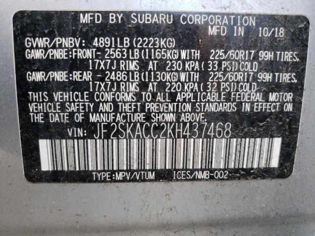 JF2SKACC2KH437468 Subaru Forester