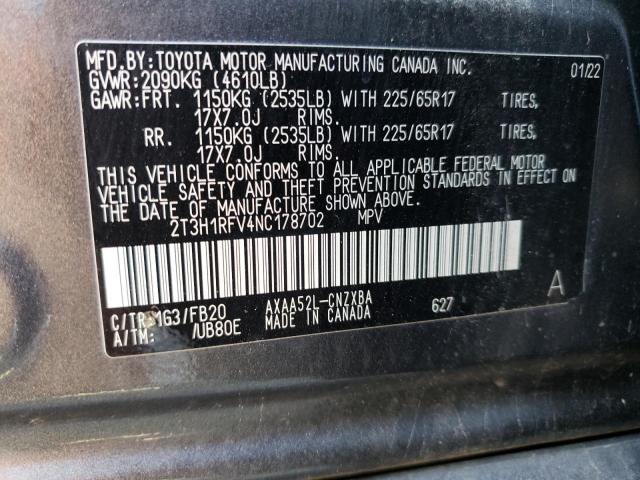 2T3H1RFV4NC178702 Toyota RAV4 LE 13