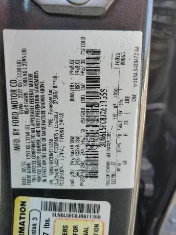 3LN6L5EC8JR611358 Lincoln Mkz Reserve