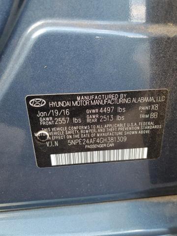 5NPE24AF4GH381309 Hyundai SONATA SE