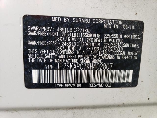JF2SKAPC7KH402807 Subaru Forester Sport