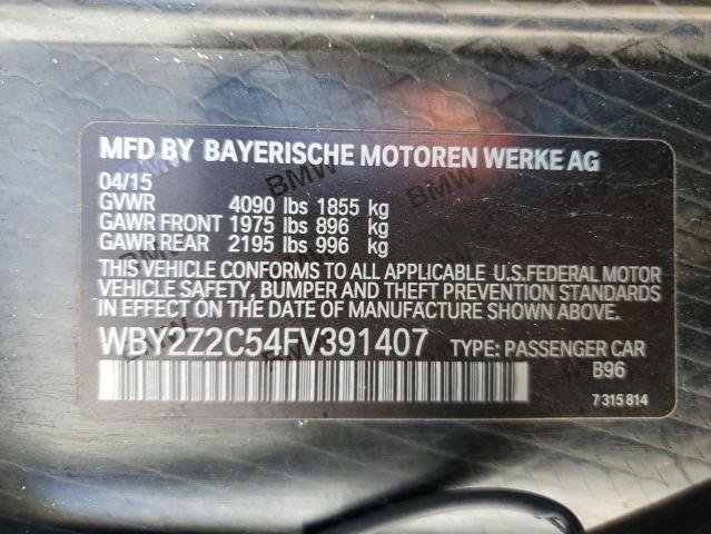 VIN WBY2Z2C54FV391407 2015 BMW I8 no.12