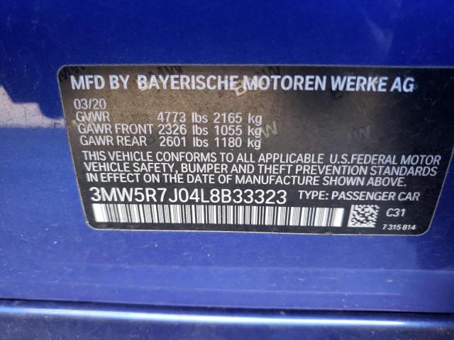 3MW5R7J04L8B33323 BMW 3 Series 330XI 12