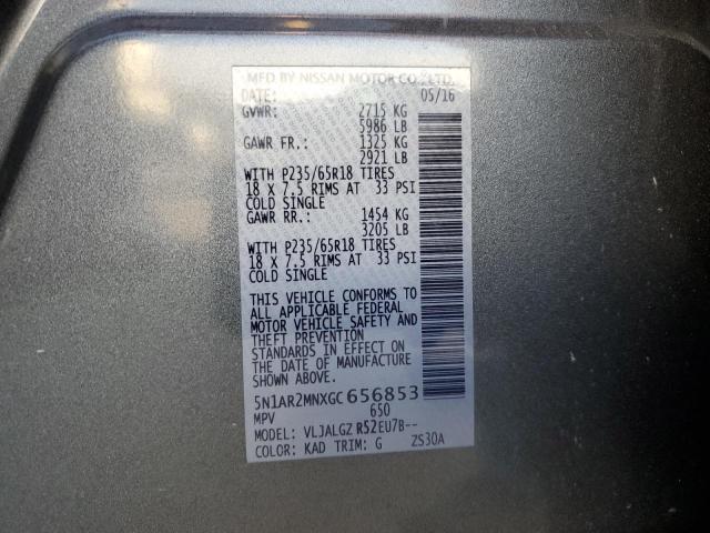 5N1AR2MNXGC656853 Nissan Pathfinder S