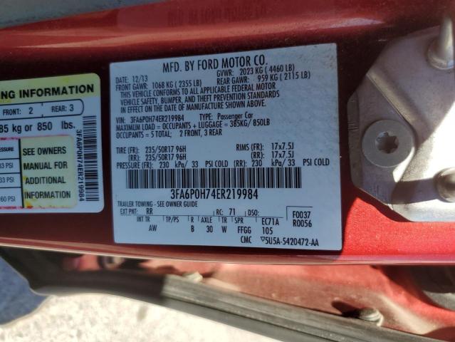 3FA6P0H74ER219984 Ford FUSION SE