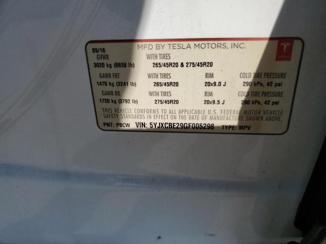 5YJXCBE29GF005298 Tesla MODEL X