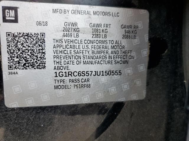 VIN 1G1RC6S57JU150555 2018 Chevrolet Volt, LT no.12