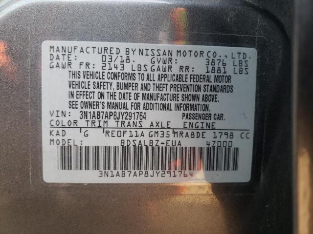 3N1AB7AP8JY291764 Nissan SENTRA S
