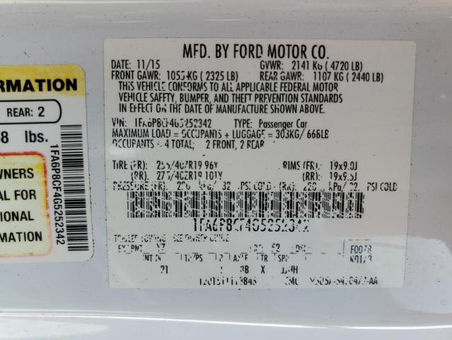 1FA6P8CF4G5252342 Ford MUSTANG GT
