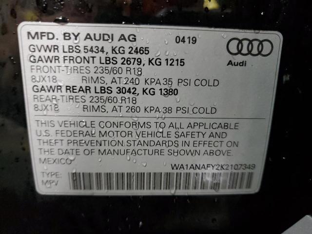 WA1ANAFY2K2107349 2019 AUDI Q5, photo no. 13