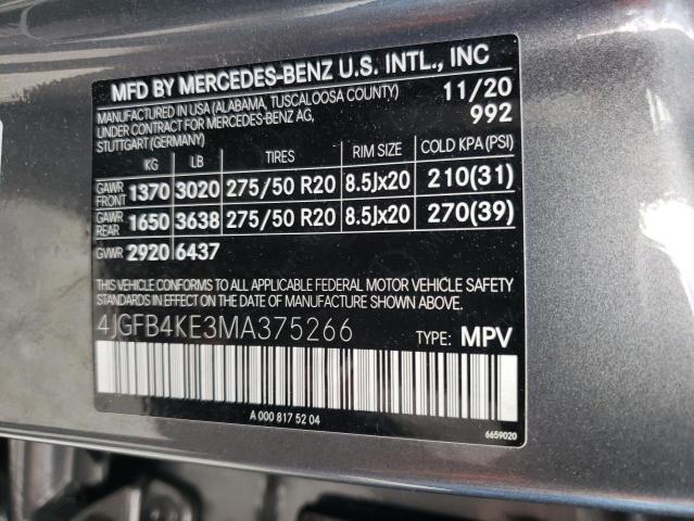 4JGFB4KE3MA375266 2021 MERCEDES-BENZ GLE-CLASS, photo no. 13