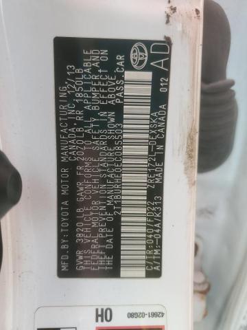 2T1BURHE0EC085503 Toyota COROLLA L