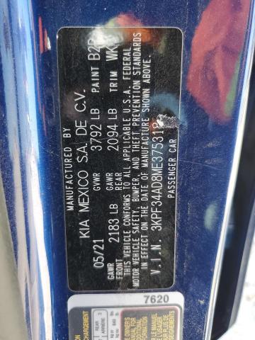 3KPF34AD8ME375318 KIA Forte Gt Line
