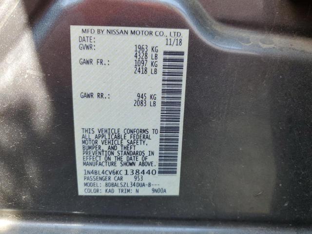 1N4BL4CV6KC138440 Nissan ALTIMA SR
