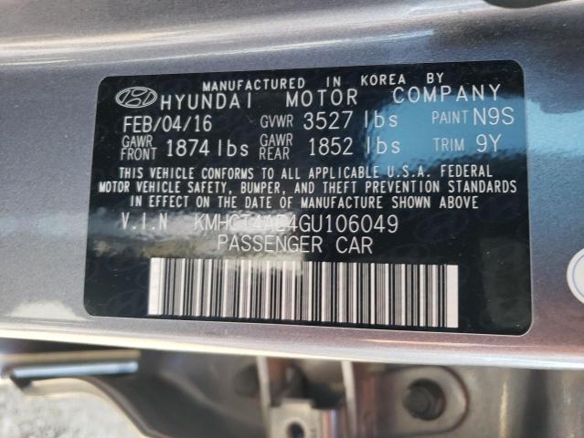KMHCT4AE4GU106049 Hyundai ACCENT SE