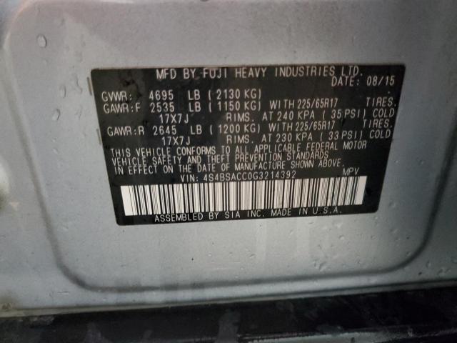 2016 SUBARU OUTBACK 2. - 4S4BSACC0G3214392