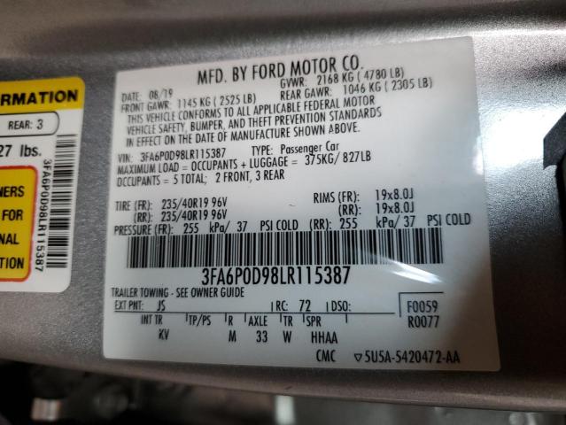 3FA6P0D98LR115387 Ford Fusion TIT 10