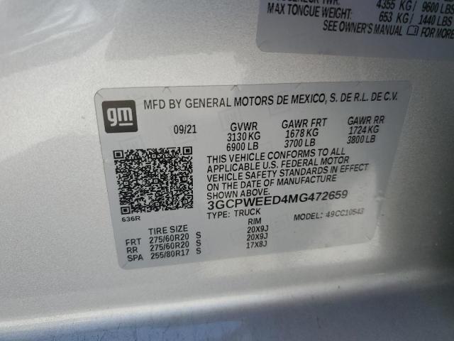 2021 CHEVROLET SILV1500 2 - 3GCPWEED4MG472659