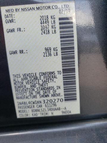 1N4BL4CW1KN320270 Nissan ALTIMA SR