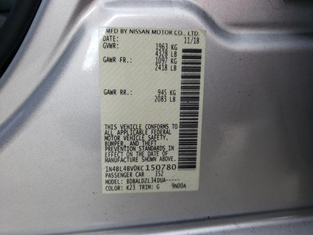 1N4BL4BV0KC150780 Nissan ALTIMA S