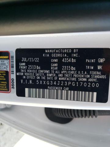 5XXG34J23PG170200 KIA K5 EX