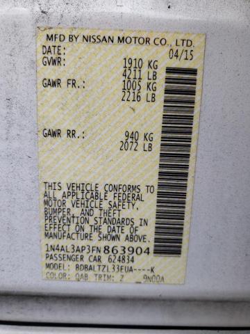 1N4AL3AP3FN863904 Nissan ALTIMA 2.5