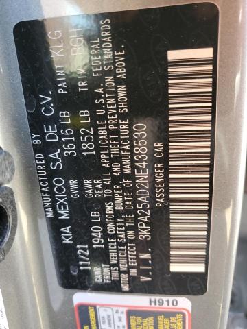 3KPA25AD2NE438630 KIA RIO S