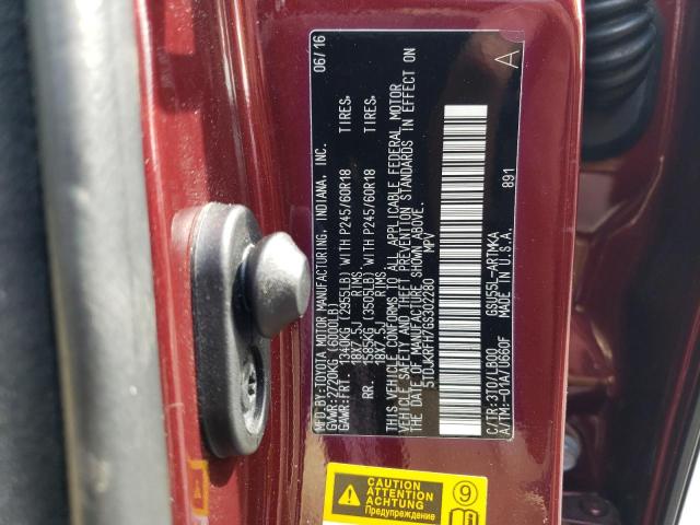 5TDJKRFH7GS302280 Toyota Highlander Xle
