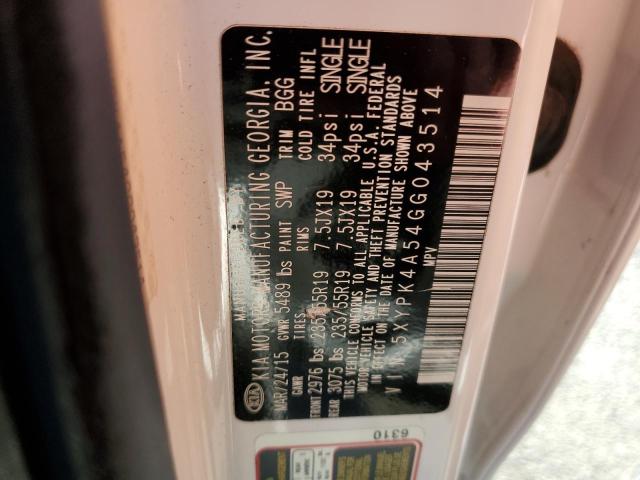 5XYPK4A54GG043514 KIA SORENTO SX