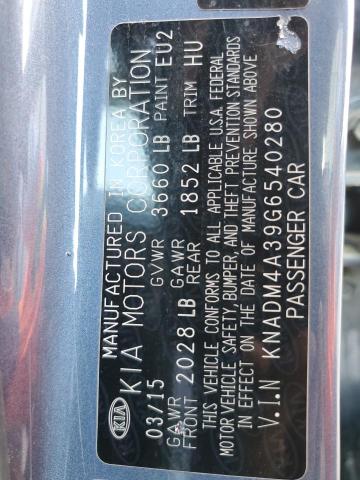 KNADM4A39G6540280 KIA RIO LX