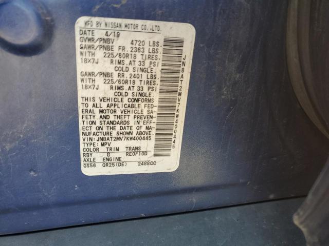 JN8AT2MV7KW400445 Nissan ROGUE S